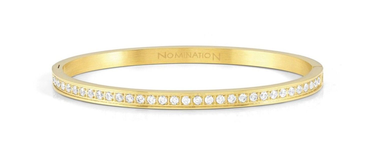 Bransoletka Nomination Pretty Bangle 029506 020 – Białe Cyrkonie, Złota Stal PVD.jpg